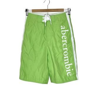 Abercrombie & Fitch Boys Y2K Swim Trunks Green Size M Board Shorts Spellout